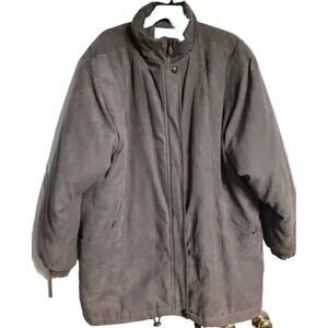 Women's Worthington Essentials Heavy Faux Suede Coat Size XL Taupe ThermoLite
